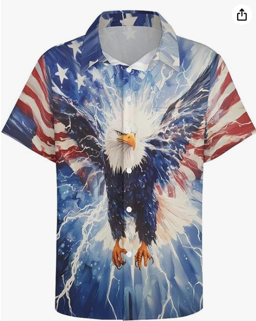 Men's American Flag Casual Blouse